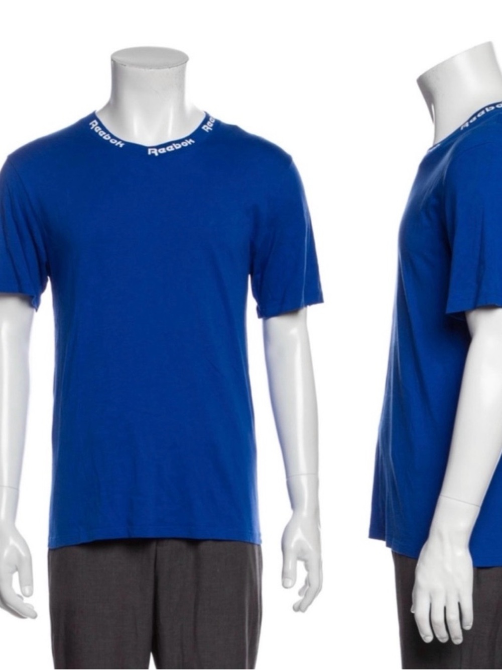 SANDRO x Reebok Logo Top Short Sleeve T-Shirt, Royal Blue Graphic Tee sz. XS